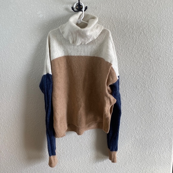 Madewell Hickory Colorblock Turtleneck Wool Sweater - Picture 3 of 5